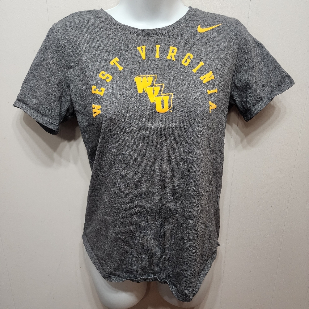 WVU West Virginia The Nike Tee Small Short Sleeve‎ Gray Casual Round Neck B838